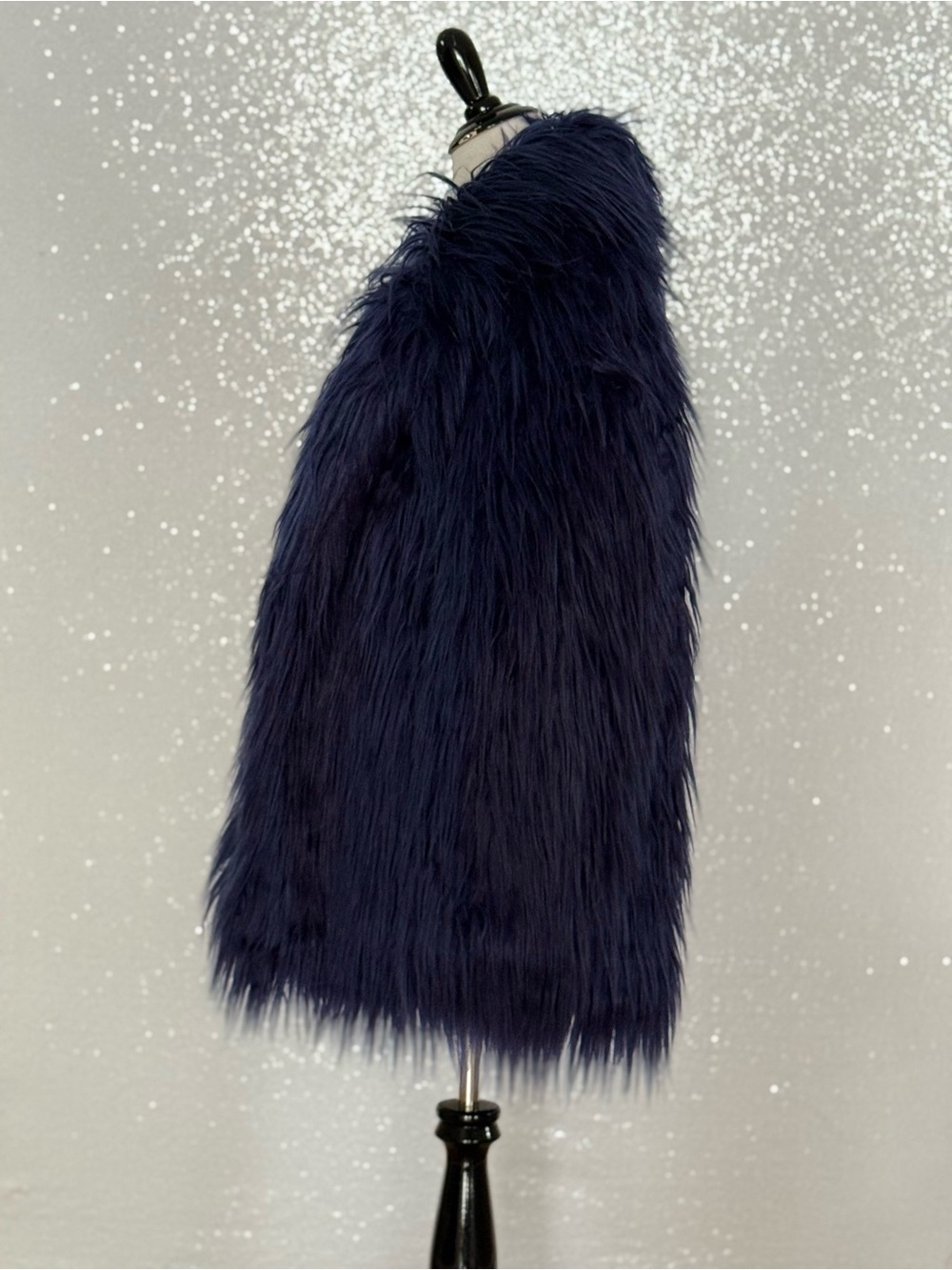 Azalea Wang Breckenridge Blue Faux Fur Coat Medium NWT Long Shaggy Plush Y2K - Picture 5 of 15